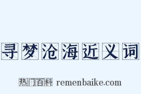 寻梦沧海近义词是什么意思的图片